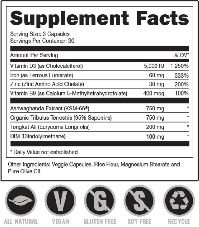 Bucked Up RUT Testosterone Booster (90 Capsules) Nutritionwholesalers