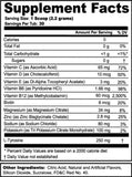 G Fuel Hydration Formula Grapefruit, Strawberry & Pineapple Hydration Tub (30 Servings) Supplement Facts