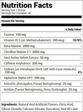 Bucked Up Pre-Workout Blood Raz (30 Servings) Nutrition Facts