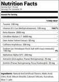 Bucked Up Pre-Workout Blue Raz (30 Servings) Nutrition Facts
