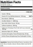 Bucked Up Pre-Workout Watermelon (30 Servings) Nutrition Facts