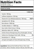 Bucked Up Pre-Workout Woke AF Blood Raz (30 Servings) Nutrition Facts