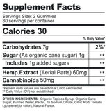 CBDfx CBD Gummy Bears 1500mg (60 Gummies) Supplement Facts
