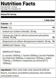 Gaspari Nutrition Aminolast Powder Lemon Ice 30 ea Nutrition Facts