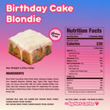 AP Prime Bites® Protein Birthday Cake Blondie Nutrition Facts (12 Brownies)