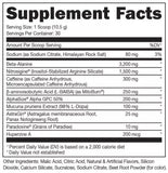 Bucked Up LFG Pre-Workout Lava Flow (Strawberry/Pineapple/Coconut) (30 Servings) Supplement Facts