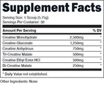 Bucked Up Six Point Creatine (30 Servings) Supplement Facts