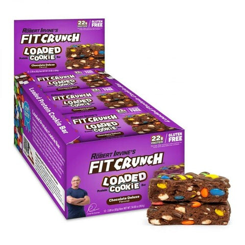 FITCRUNCH Loaded Cookie Bars Chocolate Deluxe (12 Bars)