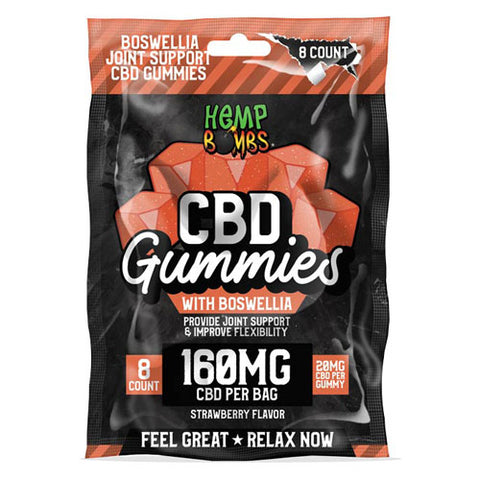 Hemp Bombs Boswellia CBD Gummies 160mg 8 Count / 12 Bags