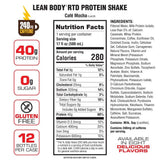 Lean Body Ready-to-Drink Protein Shake 17oz Café Mocha (12 Pack) Nutrition Facts