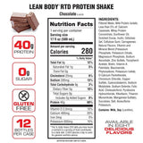 Lean Body Ready-to-Drink Protein Shake 17oz Chocolate (12 Pack) Nutrition Facts