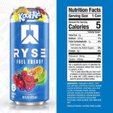 RYSE Fuel™ Energy Kool Aid Tropical Punch (12 Pack) Nutrition Facts