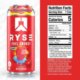 RYSE Fuel™ Energy Ring Pop Cherry (12 Pack) Nutrition Facts