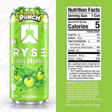 RYSE Fuel™ Energy Sour Punch Green Apple (12 Pack) Nutrition Facts