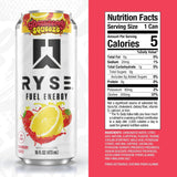 RYSE Fuel™ Energy Strawberry Squeeze (12 Pack) Nutrition Facts