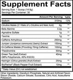 Redcon1 TOTAL WAR Pre-Workout Blue Raspberry (30 Servings) Supplement Facts