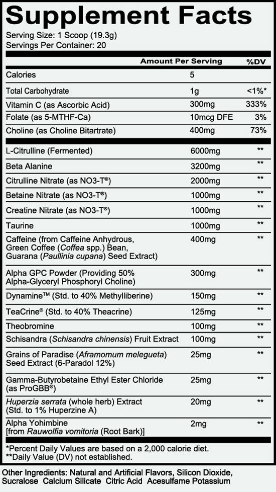 Redcon1 Total War Black Ops Extreme Preworkout (20 Servings ...