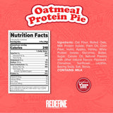 Redefine Foods Oatmeal Protein Pie Original Nutrition Facts (8 Pack)