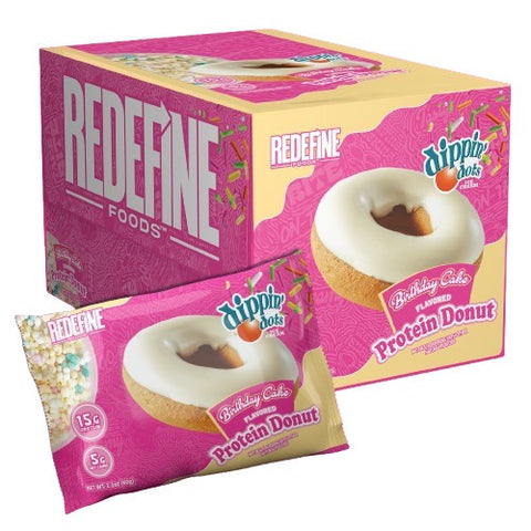 Redefine Foods Protein Donut Dippin' Dots® Birthday Cake (8 Pack)