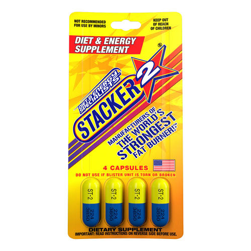 Stacker2 Capsules 4ct Blister Packs (24 Blister Packs Per Box-96 Capsu ...