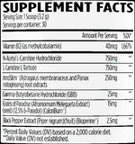 VMI Sports HEAT L-Carnitine Powder Cherry Lime (30 Servings) Supplement Facts