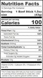 Wicked Cutz Beef Sticks Buffalo Style Chicken & Cheese Stick Nutrition Facts (12 Beef Sticks)