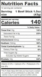 Wicked Cutz Beef Sticks Italian Beef & Cheese Stick Nutrition Facts (12 Beef Sticks)