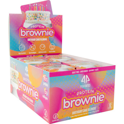 AP Sports Regimen Prime Bites Protein Brownie Birthday Cake Blondie (12 Brownies)