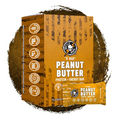 Battle Bars K-BAR Peanut Butter Protein Bar (12 Bars)