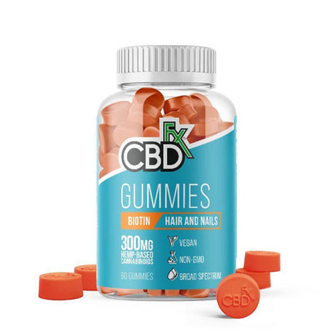 CBDfx CBD Gummies for Hair and Nails with Biotin 300mg (60 Gummies)