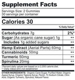 CBDfx CBD Gummies with Turmeric and Spirulina 1500mg (60 Gummies) Supplement Facts