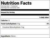 FINAFLEX (Redefine Nutrition) Pure Creatine (200 Servings) Nutrition Facts