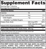 Goli Nutrition Apple Cider Vinegar Gummies (60 Gummies) Supplement Facts