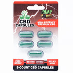 Hemp Bombs 5-Count High Potency CBD Capsules 150mg (12 Packs per box) Best by Date 12/21