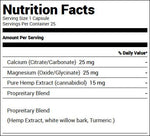 Nature’s Script Hemp Extract Capsules (25 Capsules) Nutrition Facts