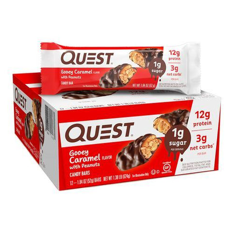 Quest Nutrition Gooey Caramel Candy Bars (12 Bars)