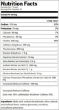 RYSE Supplements Blackout Pre-Workout Tiger's Blood (25 Servings) Nutrition Facts