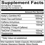 Redcon1 Double Tap Fat Burner (90 Capsules) Nutrition Facts