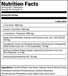 VMI Sports Black Series L-Carnitine 1500 Heat (16 oz) Orange Pineapple Nutrition Facts